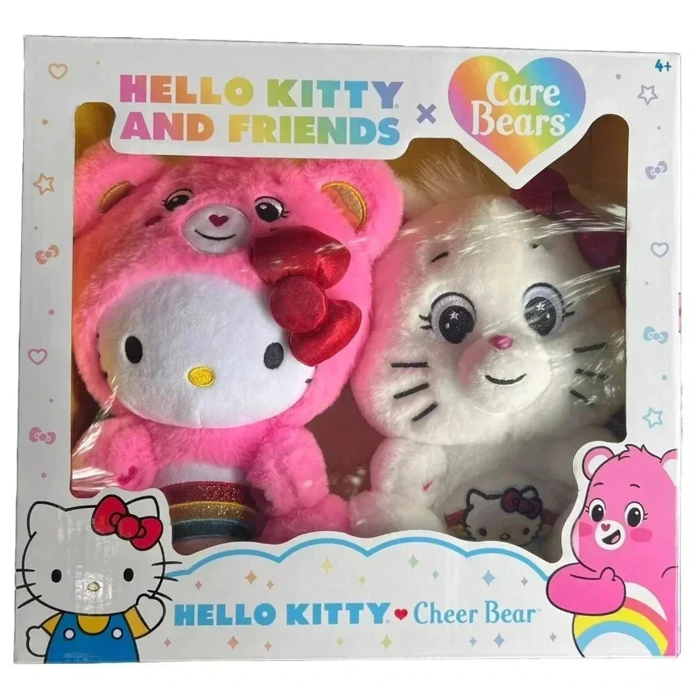 NEW 2-Pack Hello Kitty X CHEER Care Bears 10" Limited Plush